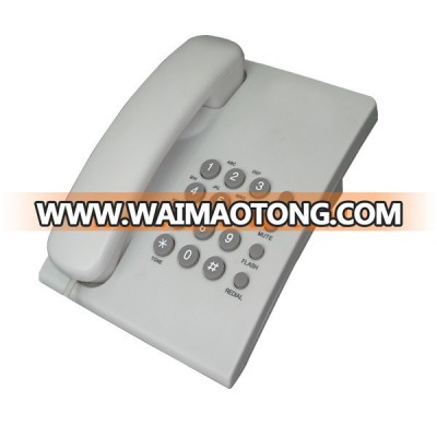 White ABS Home Usage Corded Basic Telephone