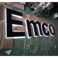 Brushed Gold Color wall mount Stainless Steel led Letter Sign